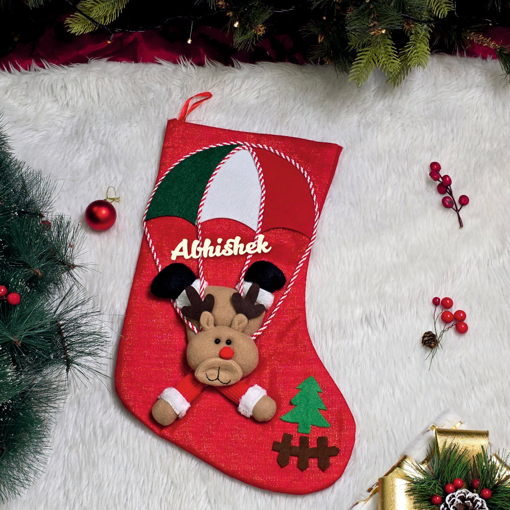 Parachute Crew Stocking - Reindeer