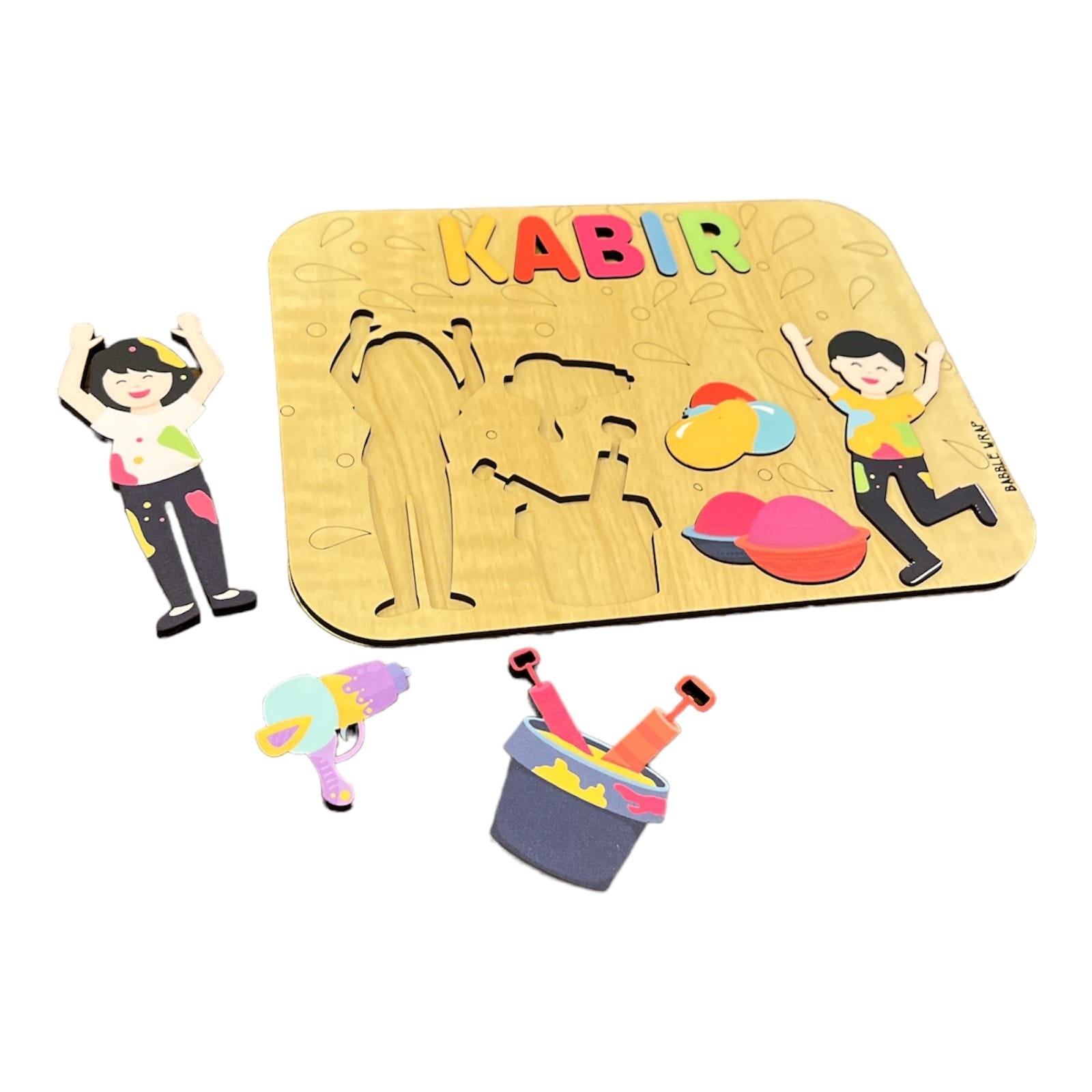 Holi Wooden Name Puzzle - Rang Rasiya