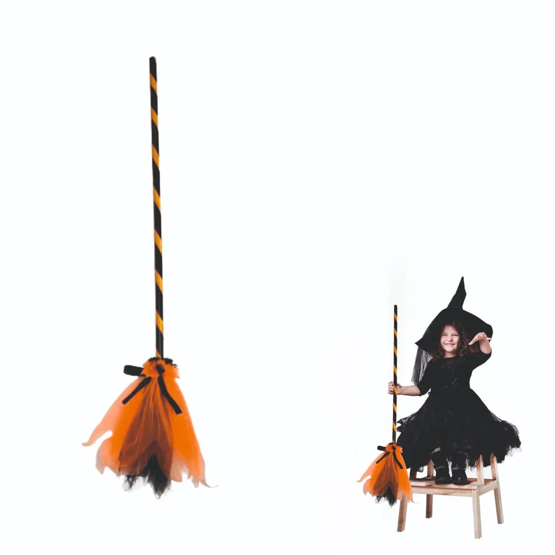 Spooky Spark Brooms – Pumpkin Orange