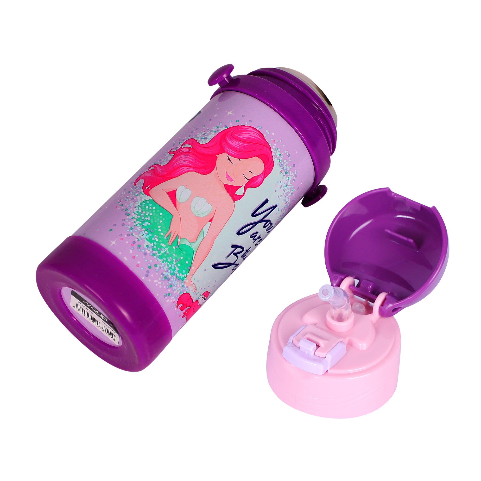 Stainless Steel Theme Kids Insulated Sipper Bottle With Strap Brave -350 Ml