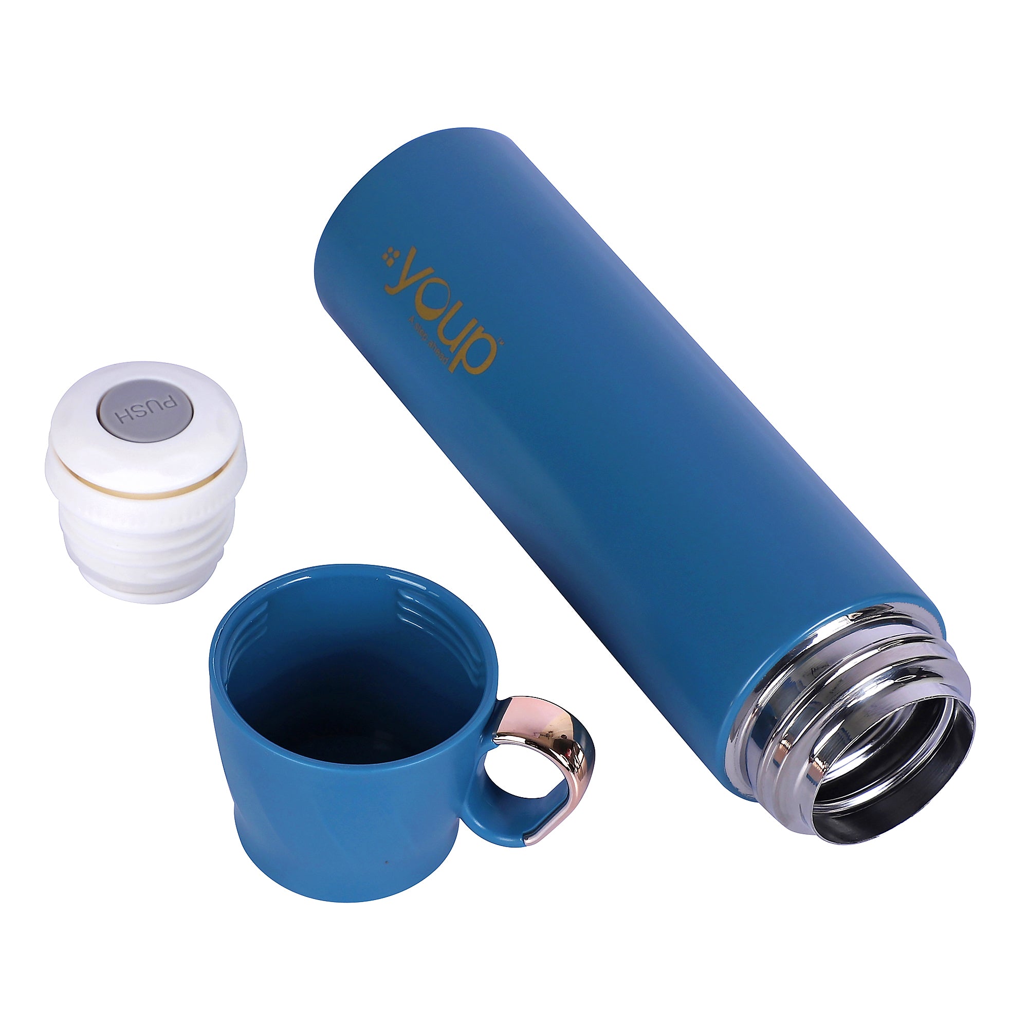 Thermosteel Insulated Water Bottle With Handle Containing Cup Cap Rover - 500 Ml