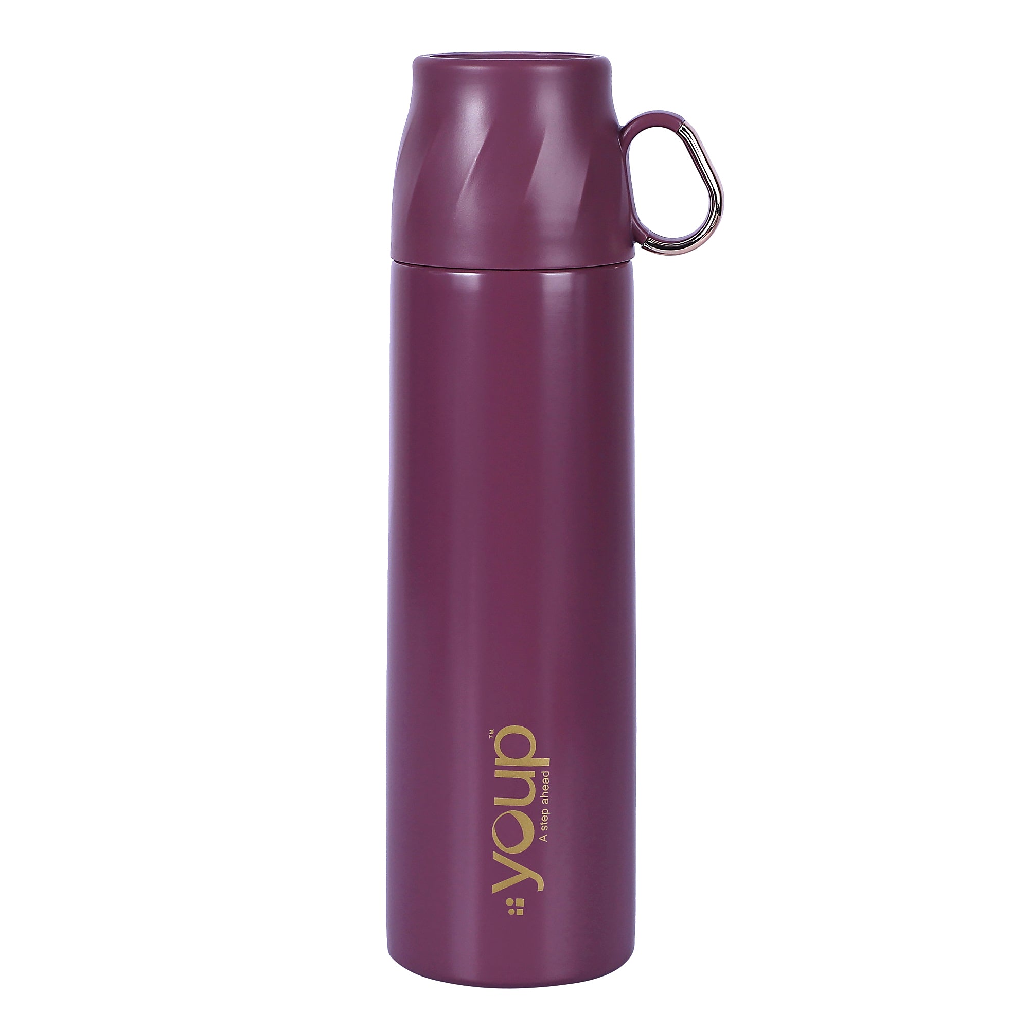 Thermosteel Insulated Water Bottle With Handle Containing Cup Cap Rover - 500 Ml