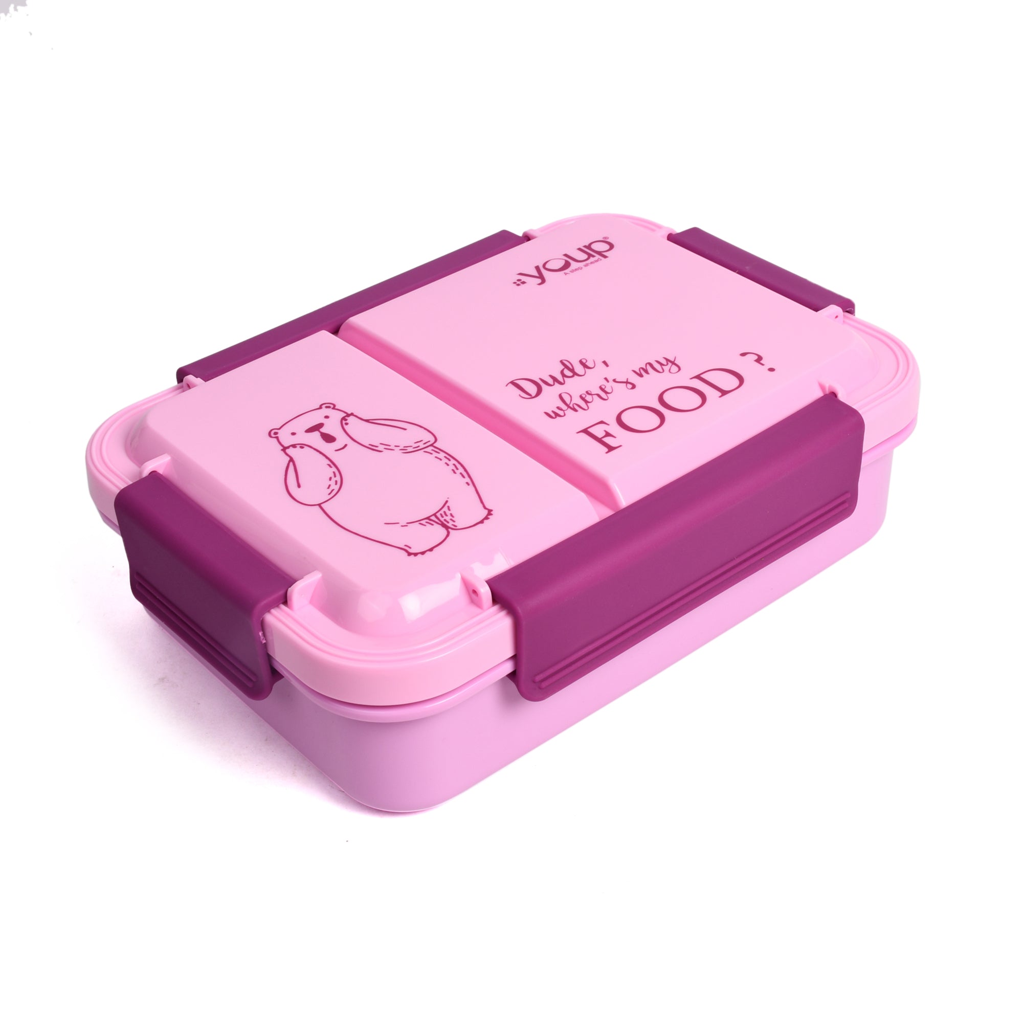 Stainless Steel Kids Bento Lunch Box With 2 Compartments Donut -750 Ml