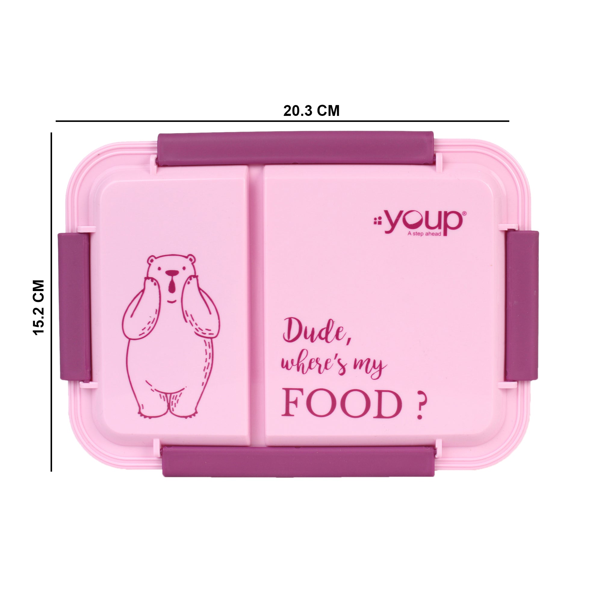 Stainless Steel Kids Bento Lunch Box With 2 Compartments Donut -750 Ml