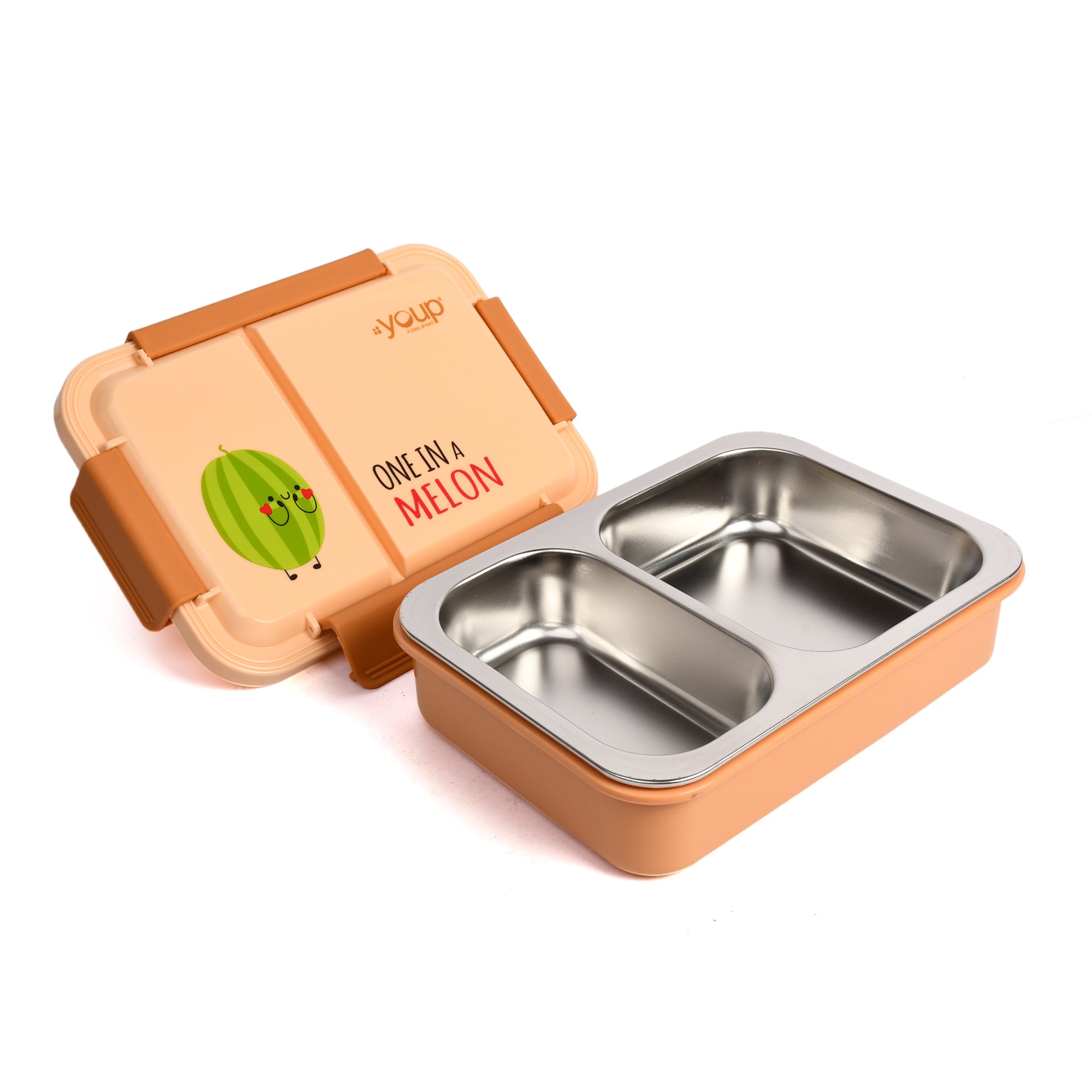 Stainless Steel Kids Bento Lunch Box With 2 Compartments Donut -750 Ml