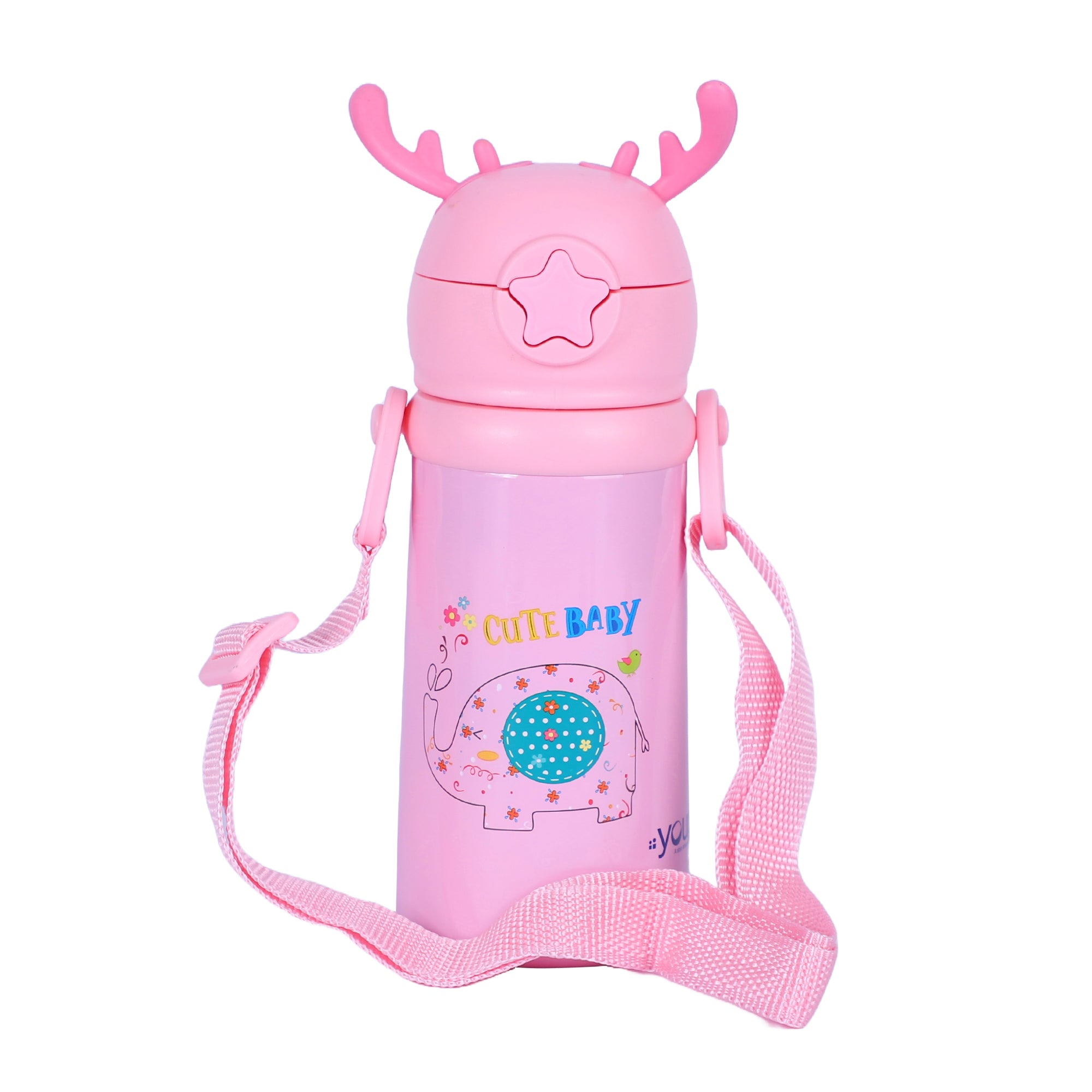 Stainless Steel Kids Sipper Bottle With Strap Style -500 Ml