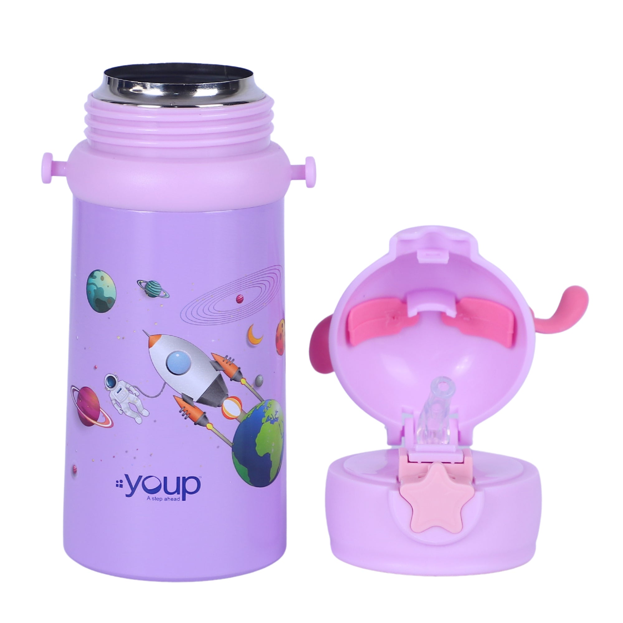 Stainless Steel Kids Sipper Bottle With Strap Style -500 Ml