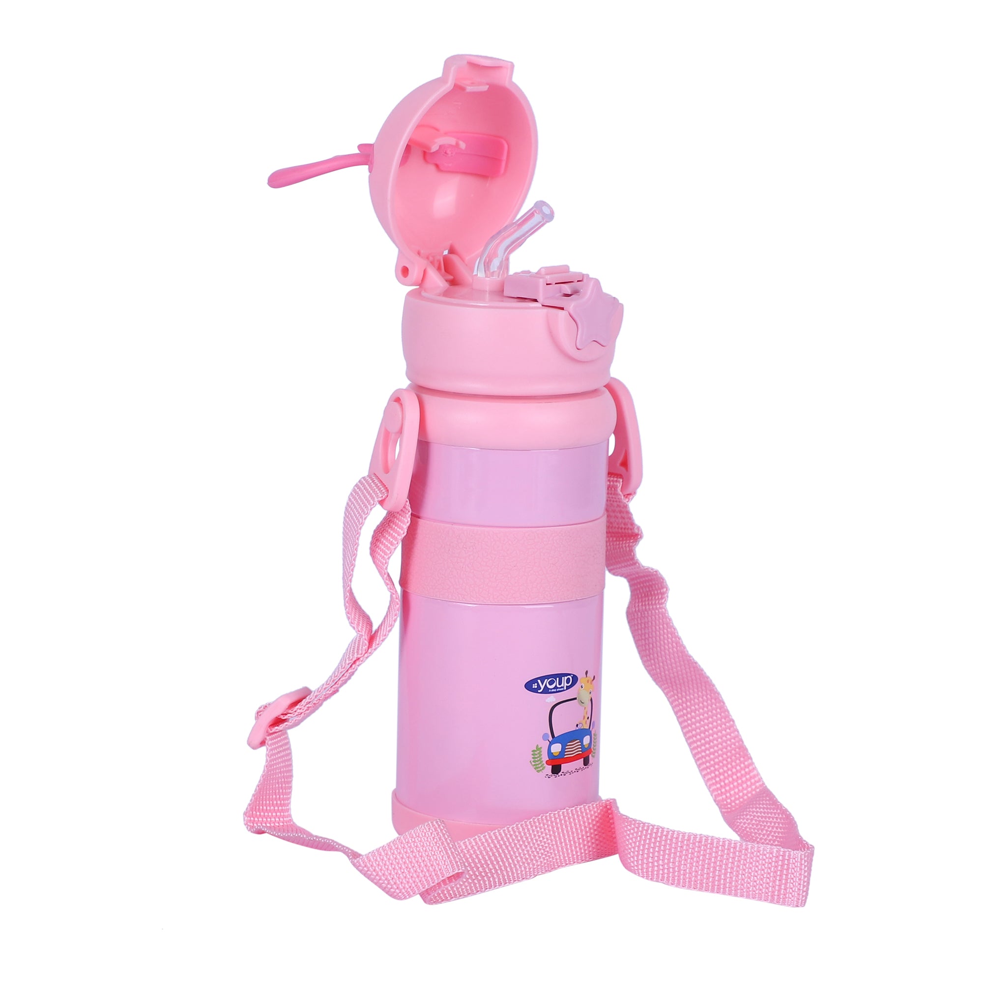 Stainless Steel Kids Sipper Bottle With Strap Joy -600 Ml