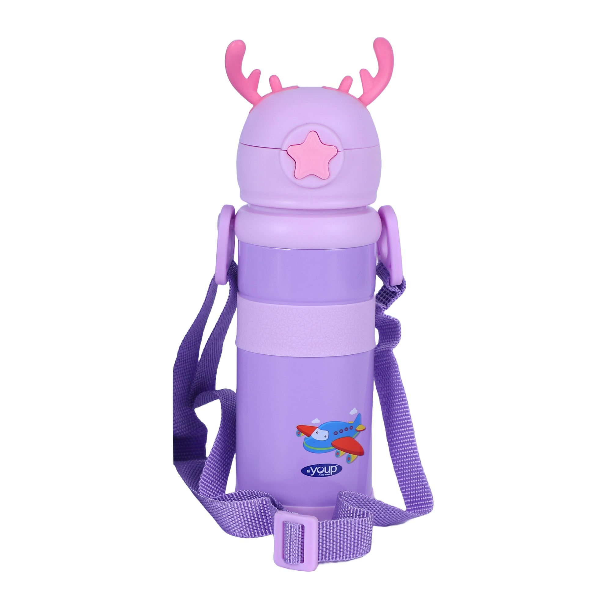 Stainless Steel Kids Sipper Bottle With Strap Joy -600 Ml