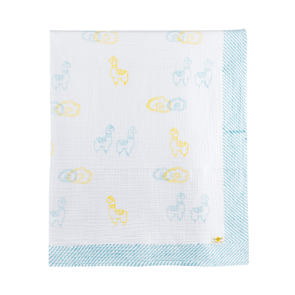 A Day With Dinos Organic Muslin Swaddle (Hand-Block Printed) - Totdot
