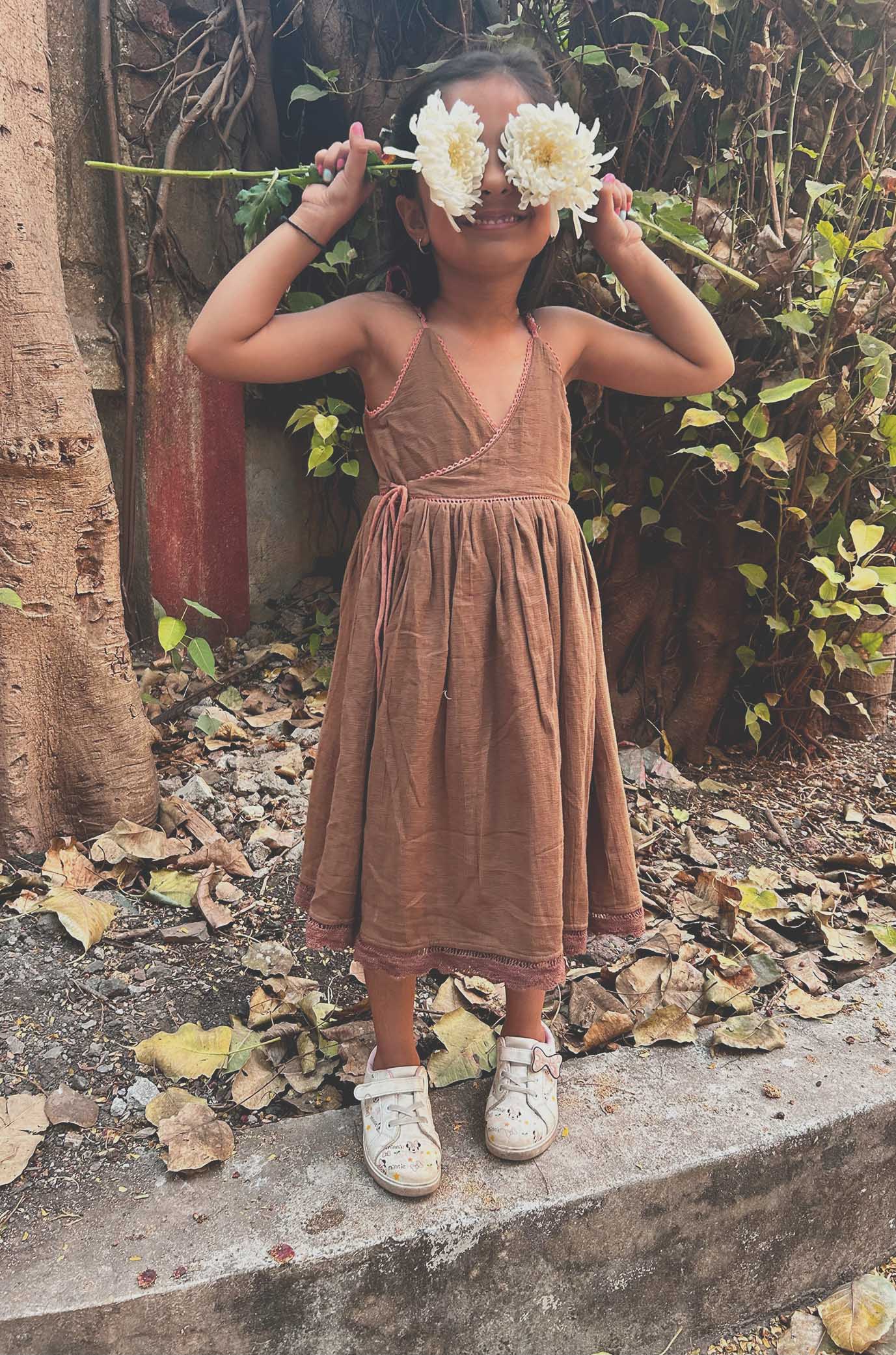 Reversible wrap Dress | Blush Pink - Mud - Totdot
