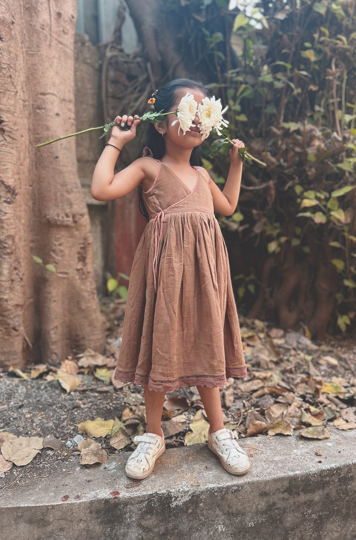 Reversible wrap Dress | Yellow - Beige - Totdot