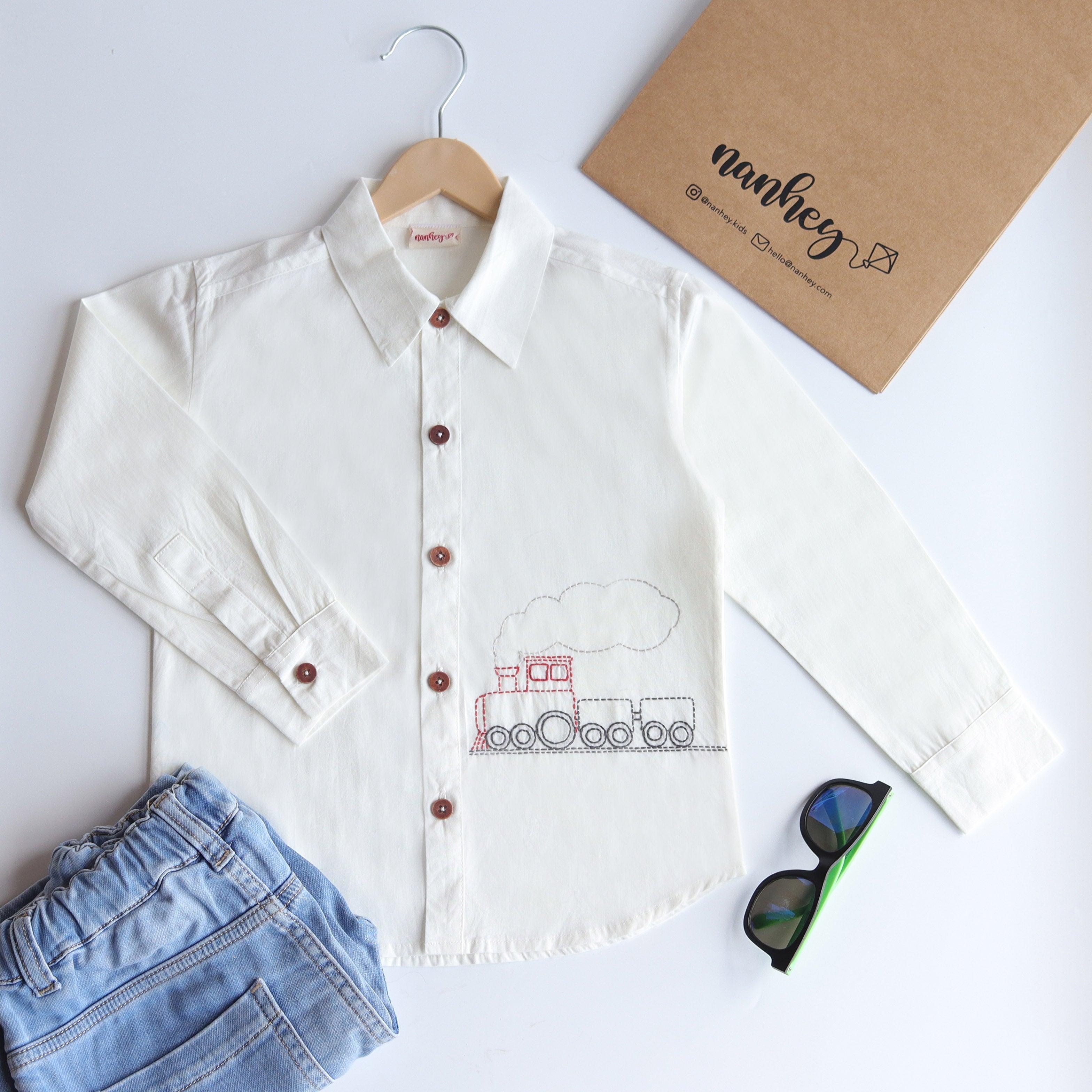 Chuk Chuk Embroidered Formal Shirt - Bottle Green - Totdot
