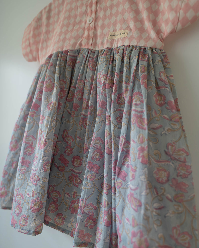 Tassel dress in sky blue butterfly - Totdot