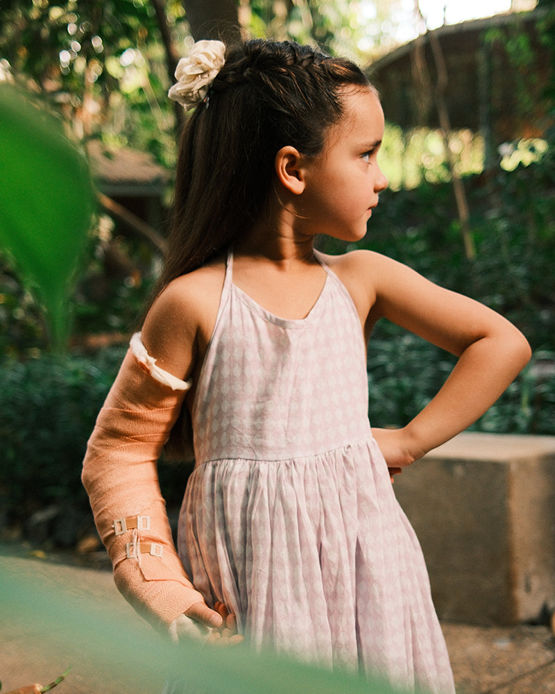 Bloom dress in lilac rhombus - Totdot