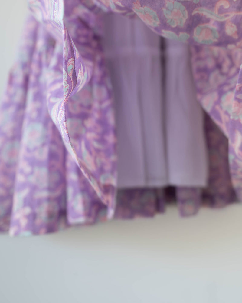 Fool's paradise dress in purple butterfly blockprint - Totdot
