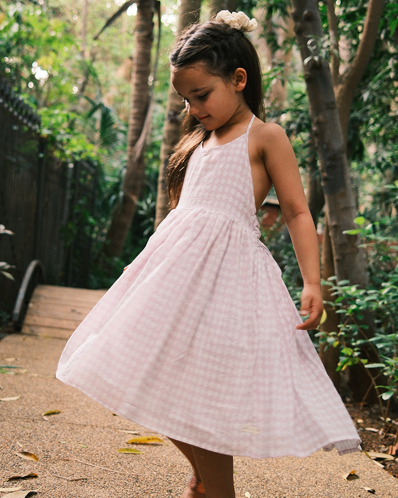 Bloom dress in lilac rhombus - Totdot