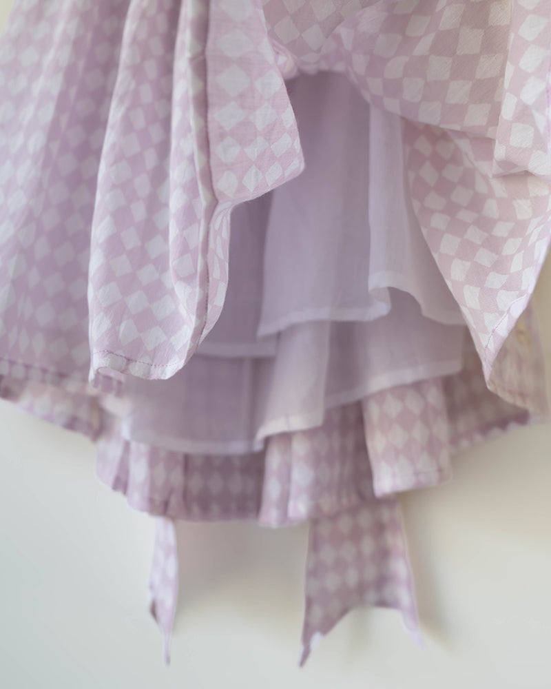 Bloom dress in lilac rhombus - Totdot