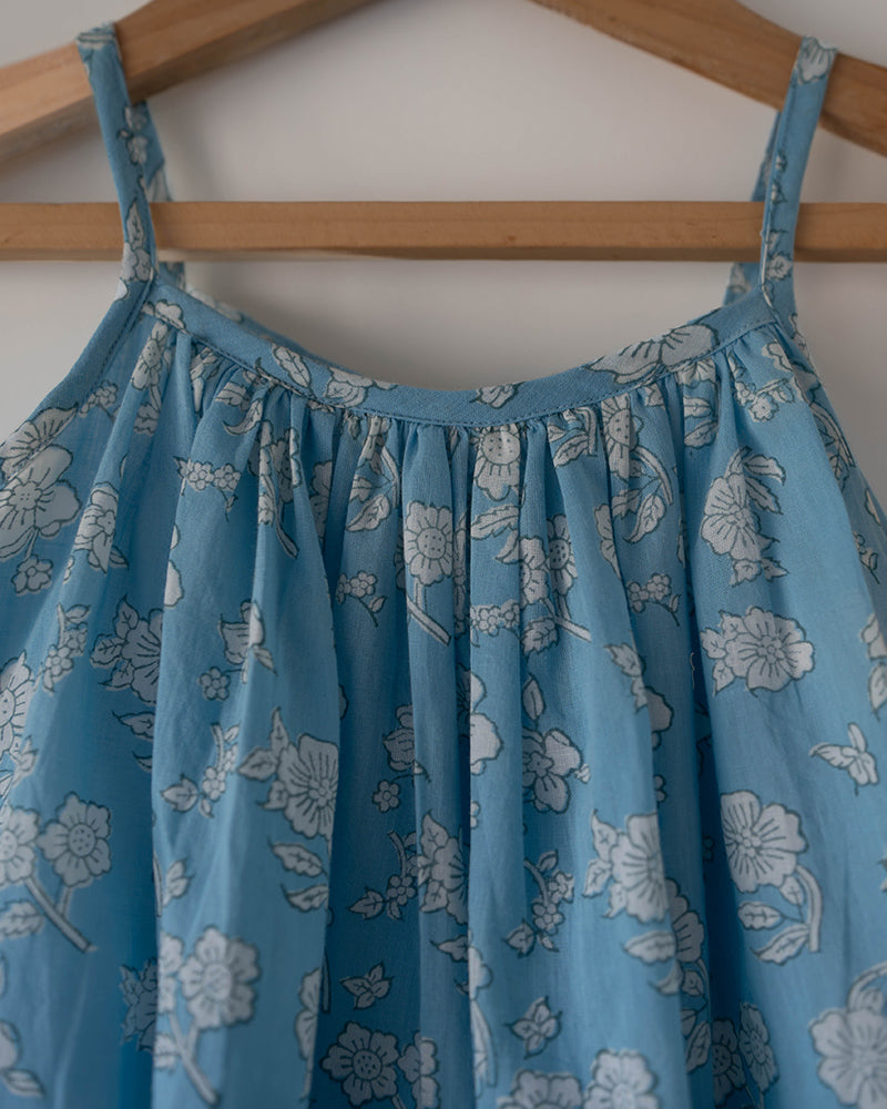 Blossom powder blue spaghetti top shorts set - Totdot