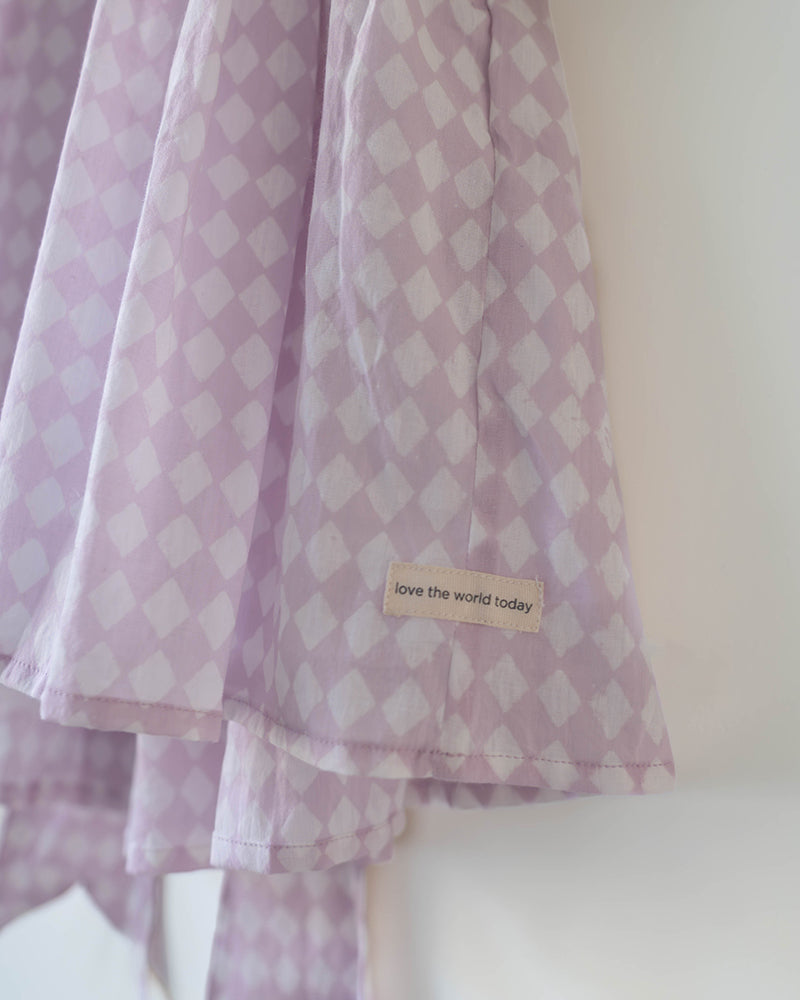 Bloom dress in lilac rhombus - Totdot