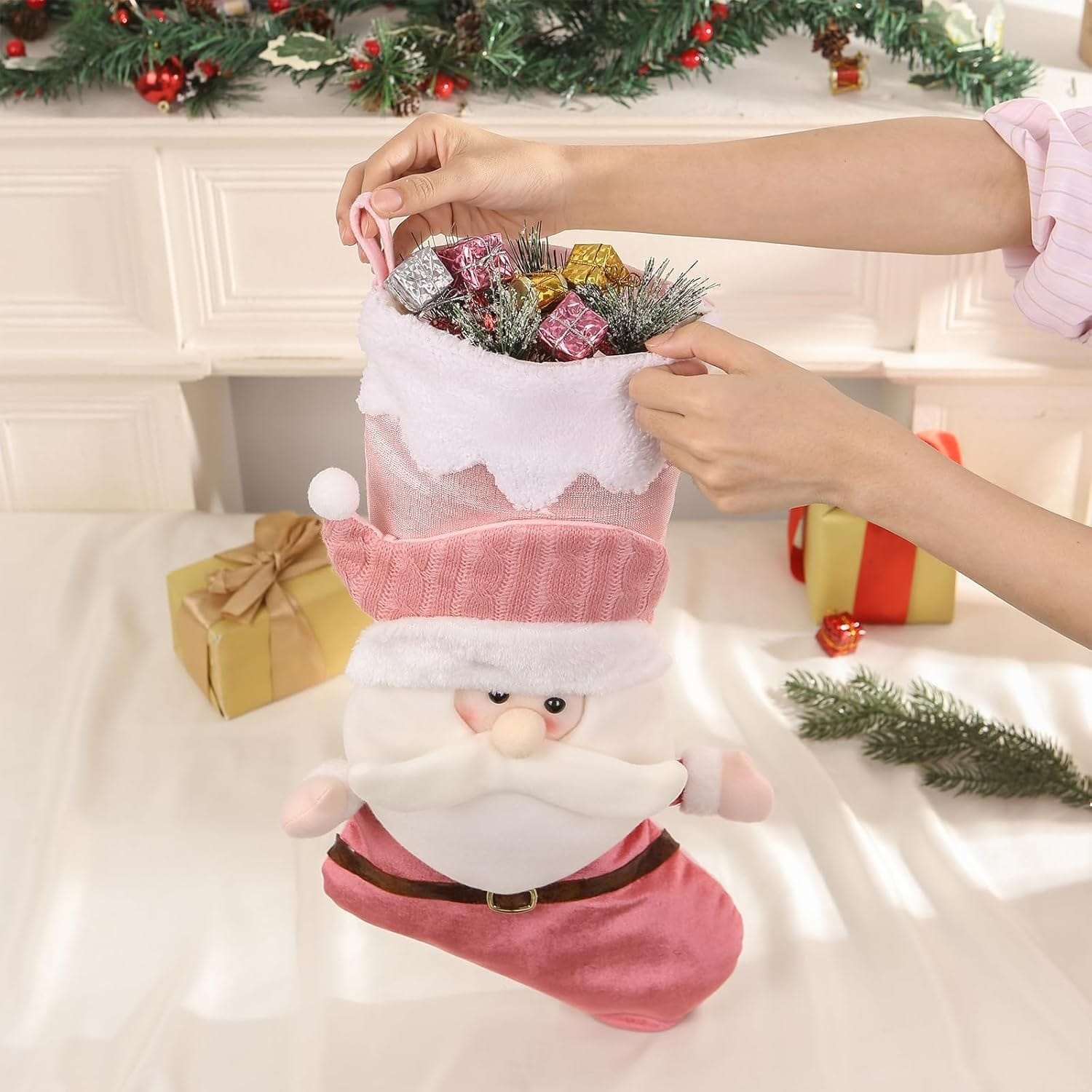 Candy Blush Stocking - Santa