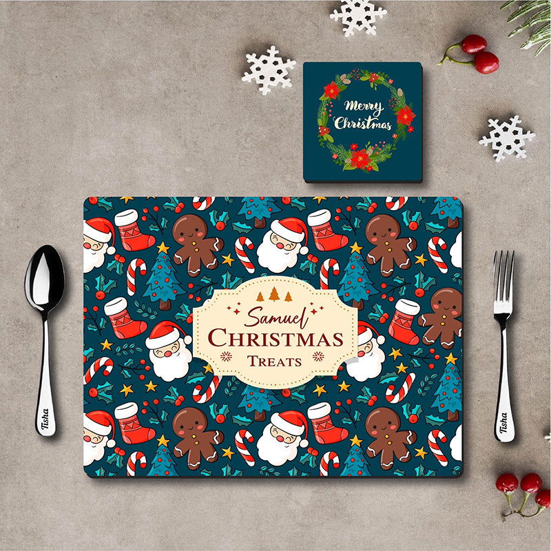 Christmas Mat Coaster Set