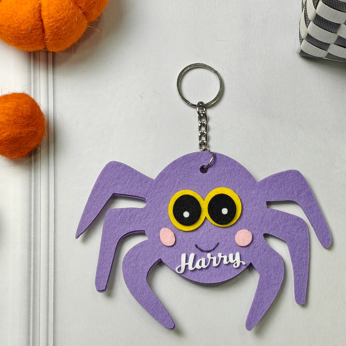 Personalised Halloween Keychain – Spooky Spider Buddy