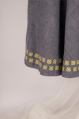 Idha Xiti- Blue & White Texture Top & Skirt for Girls - Totdot
