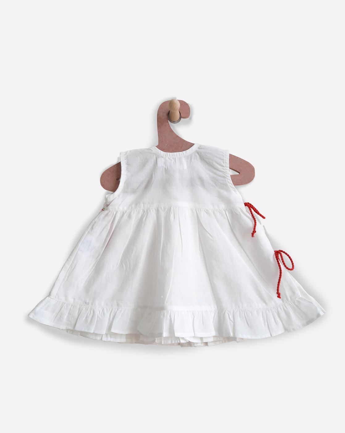 Merry Holly- Organic Cotton Embroidered Girls Jhabla / Dress - Totdot