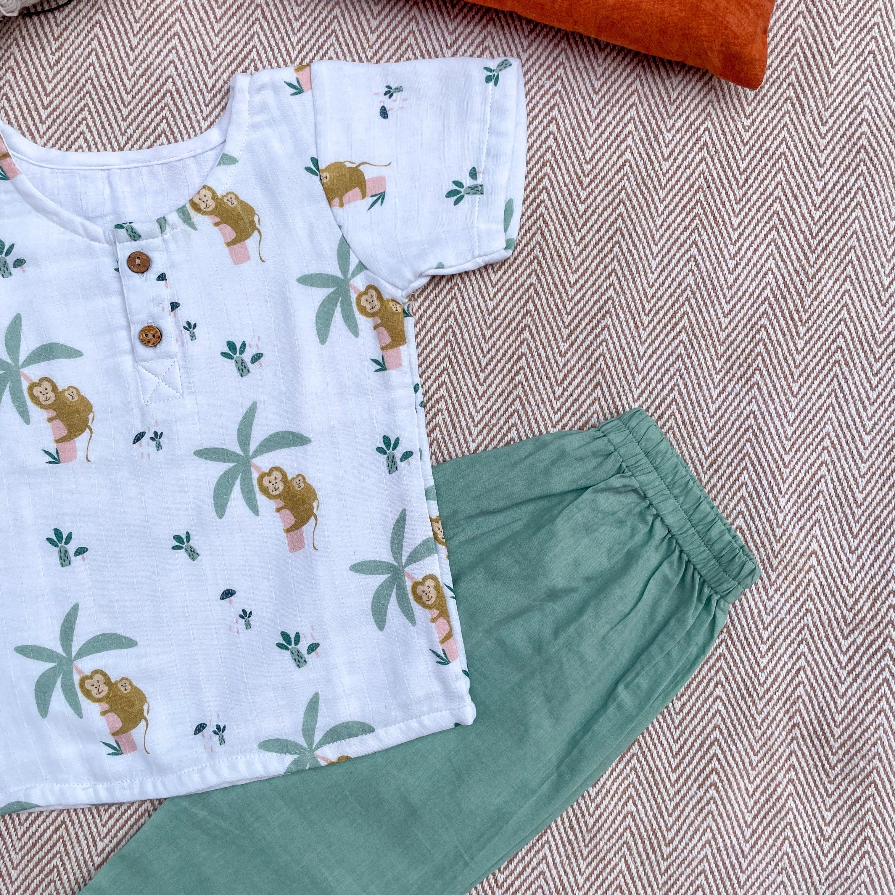Muslin Co-ord Monkey - Totdot