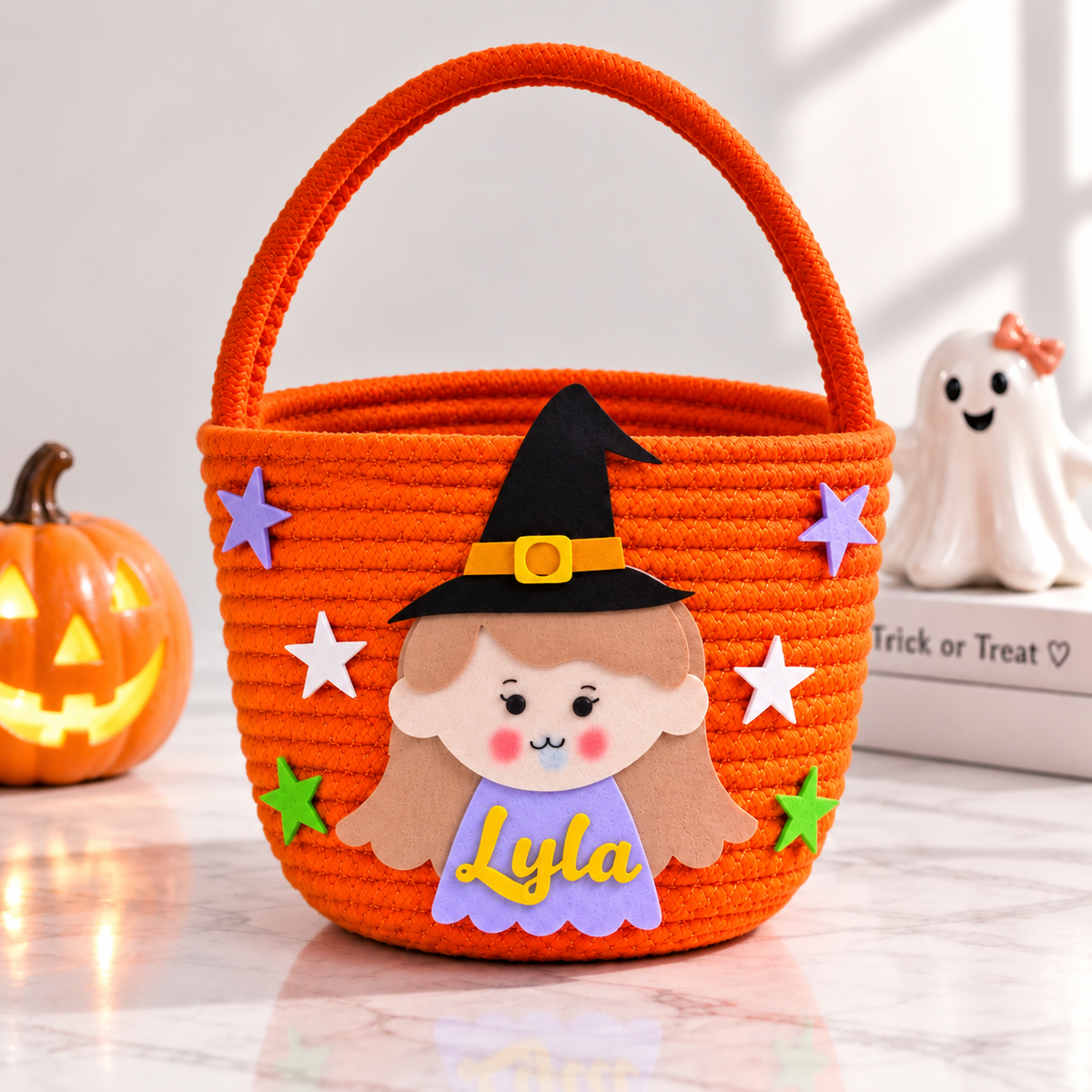 Personalised Tiny Witch Trick-or-Treat Basket