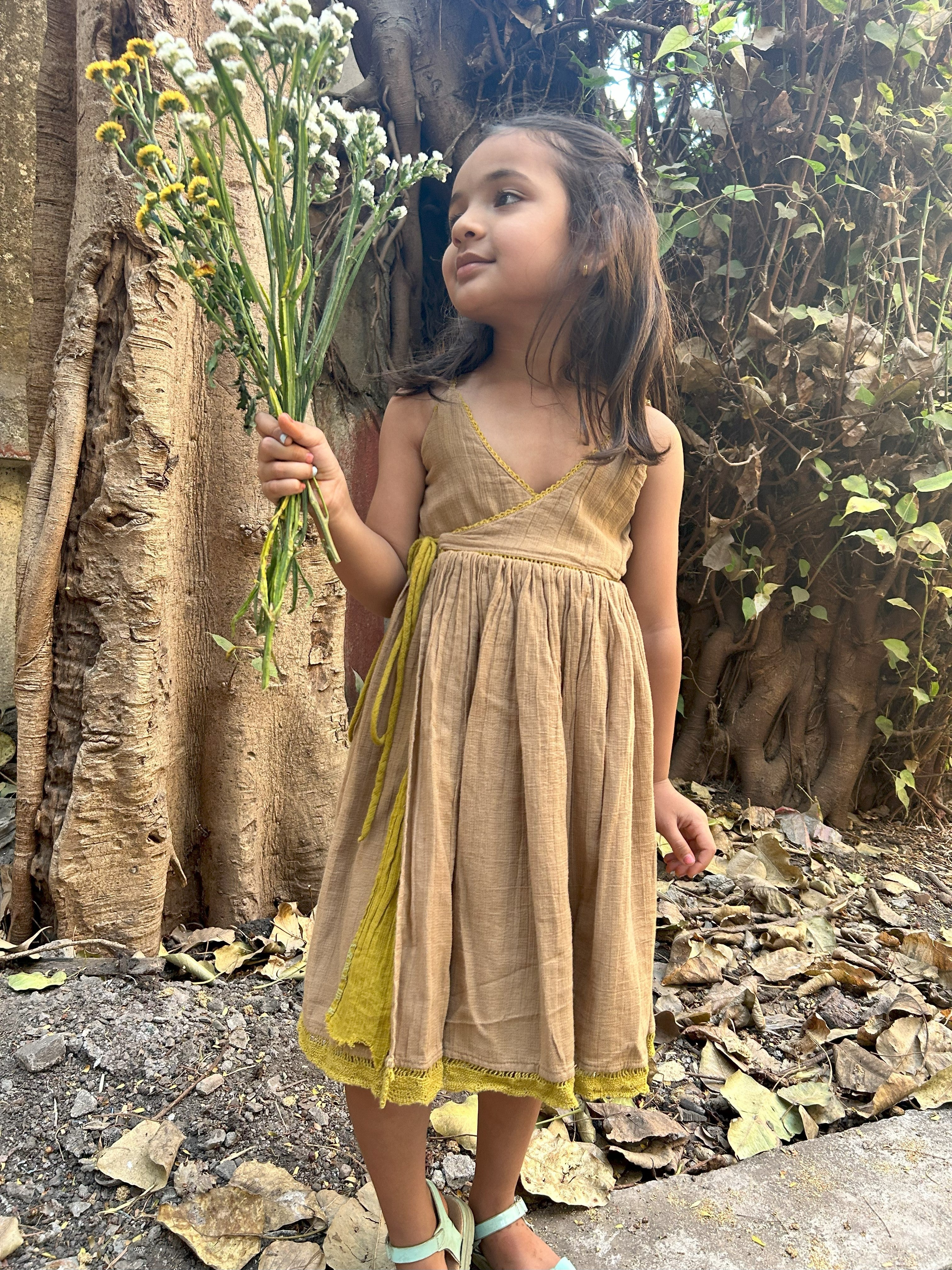 Reversible wrap Dress | Blush Pink - Mud - Totdot