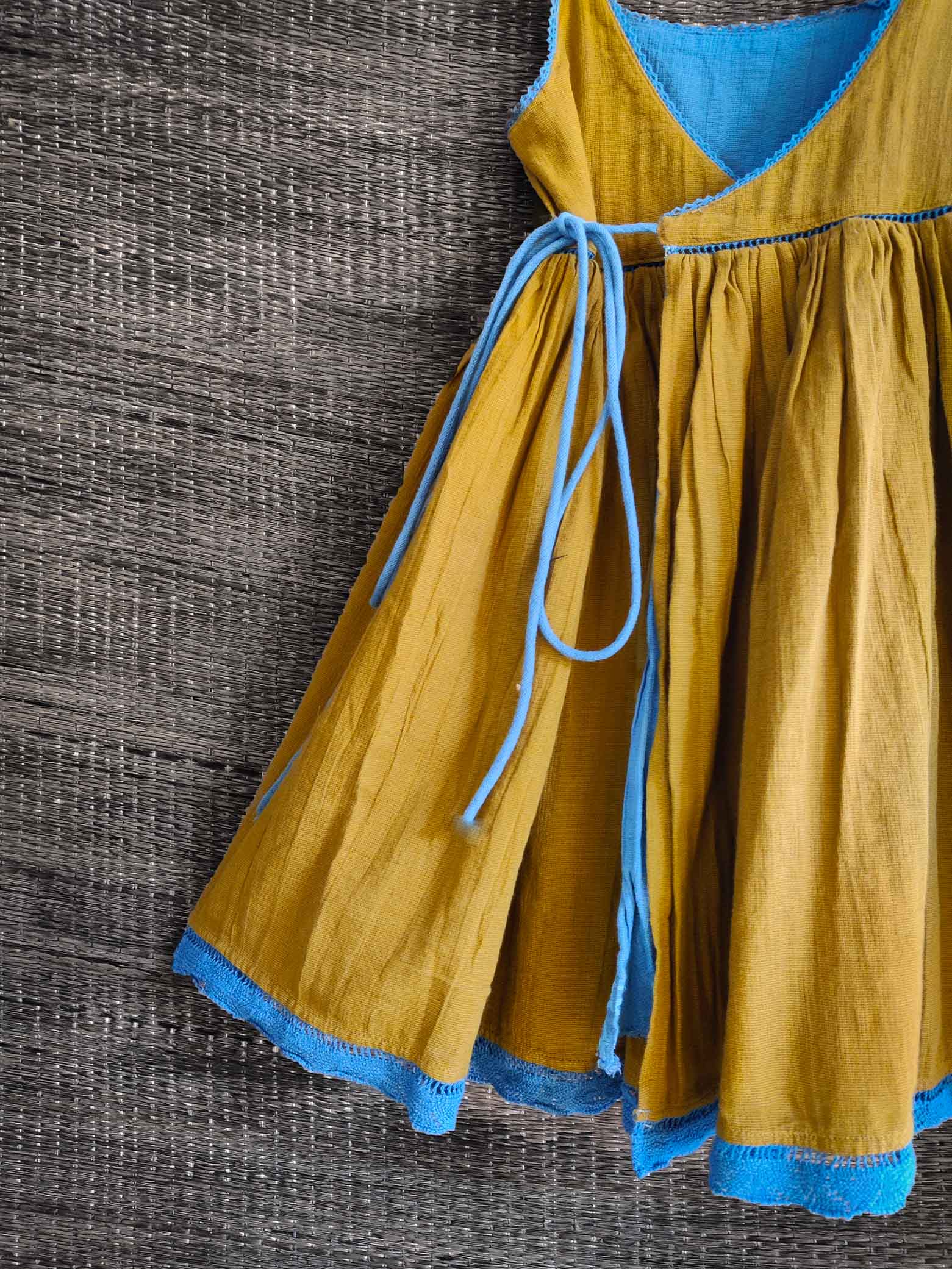 Reversible wrap Dress | Yellow - Beige - Totdot