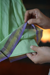 Sadabahar sleeveless infant pleated dress in handwoven cotton silk - Totdot