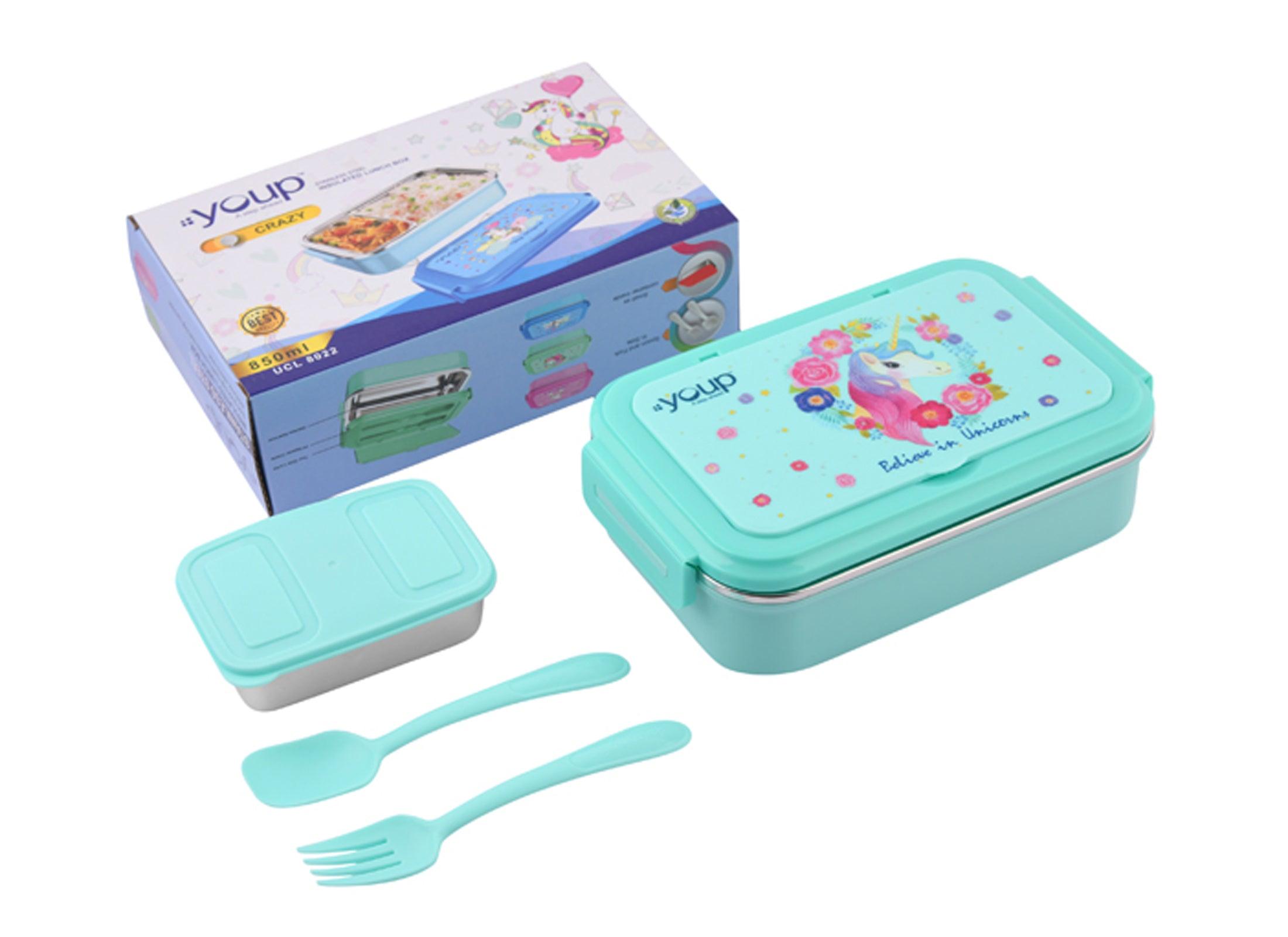 Sage Unicorn theme kids lunch box CRAZY - 850 ml Stainless steel - Totdot