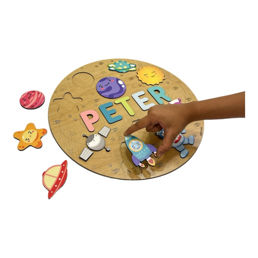 Personalised Wooden Name Puzzle- Outer Space
