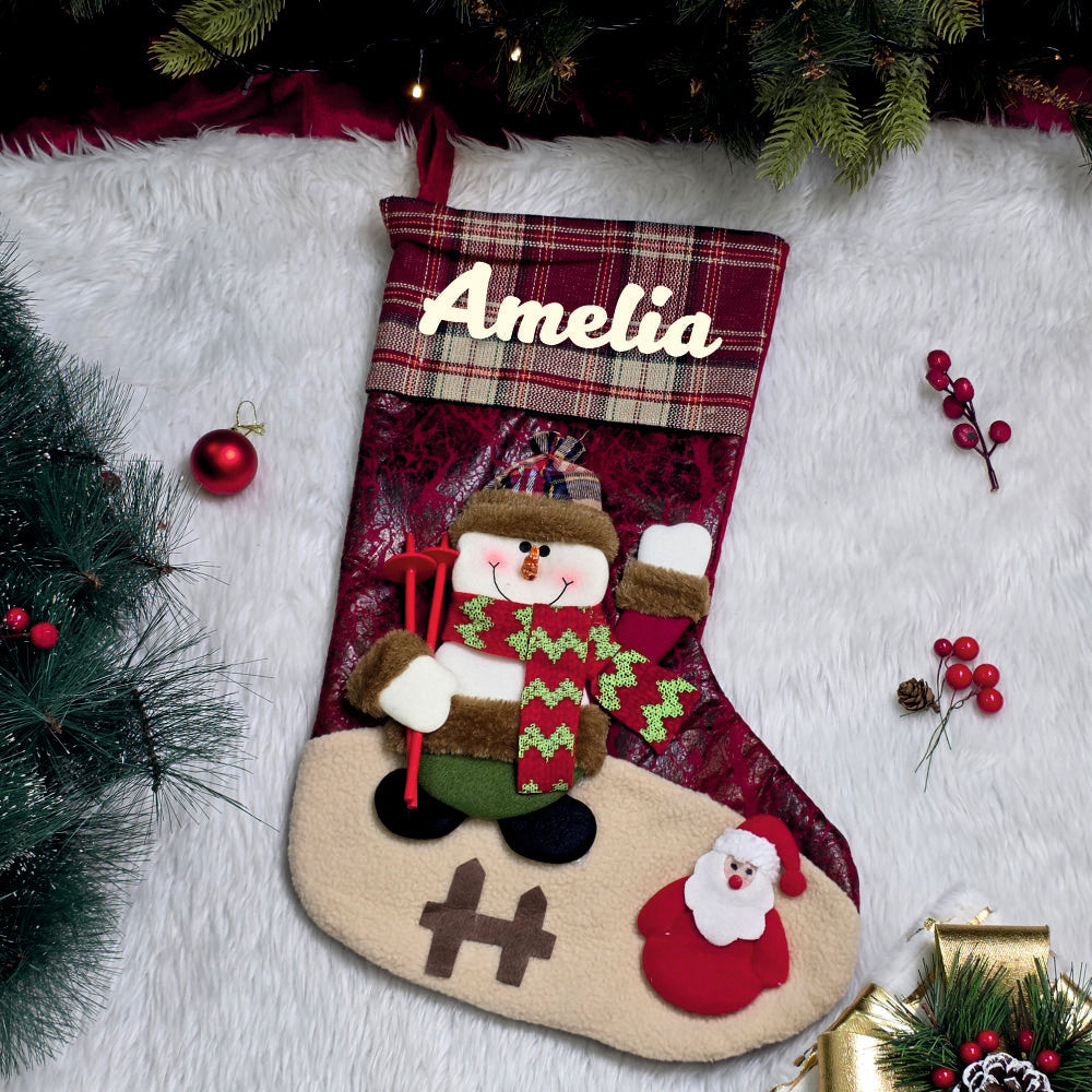 Classic Plaid Holiday Stockings - Set of 3