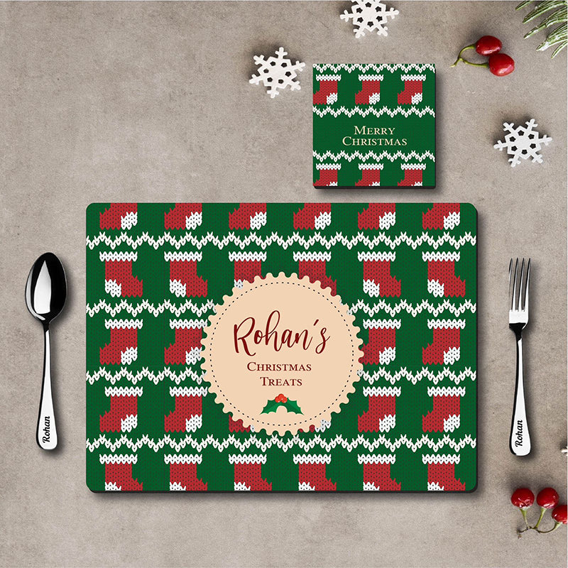 Christmas Mat Coaster Set