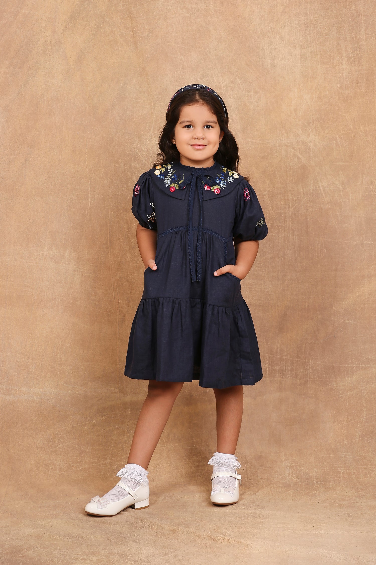 Foliage linen dress - Totdot