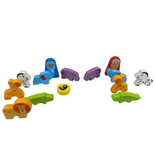 Wild Cruise Wooden Animal Ark Toy, Educational Animal Transport Ship, Noah's Ark Inspired Toy Set, Animal Adventure Wooden Toy, Imaginative Play Ark with Animals, Creative Animal Ship Playset - Totdot
