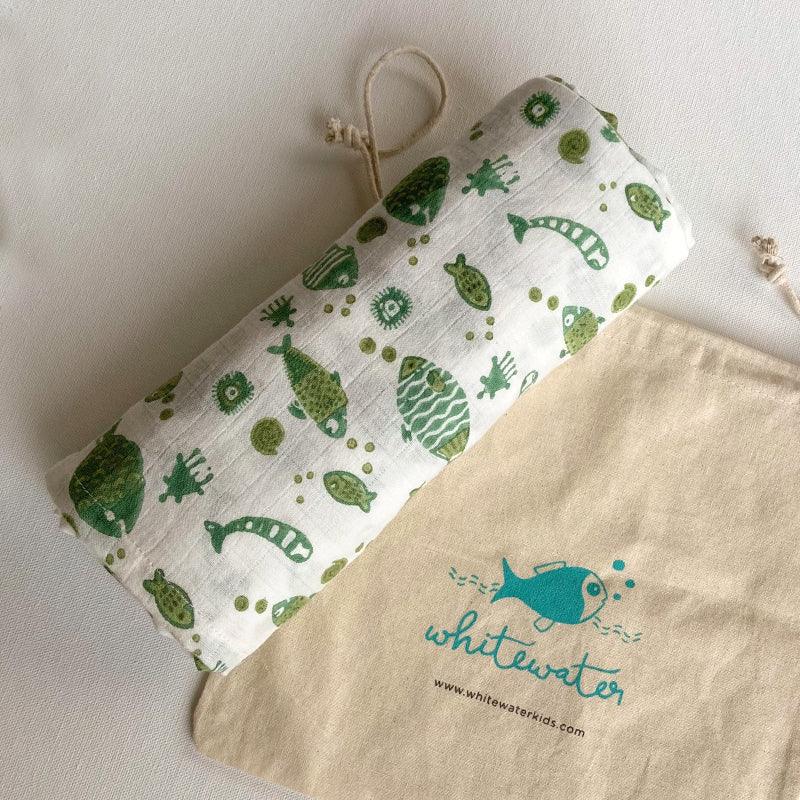 ORGANIC KOI MINT SWADDLE - Totdot
