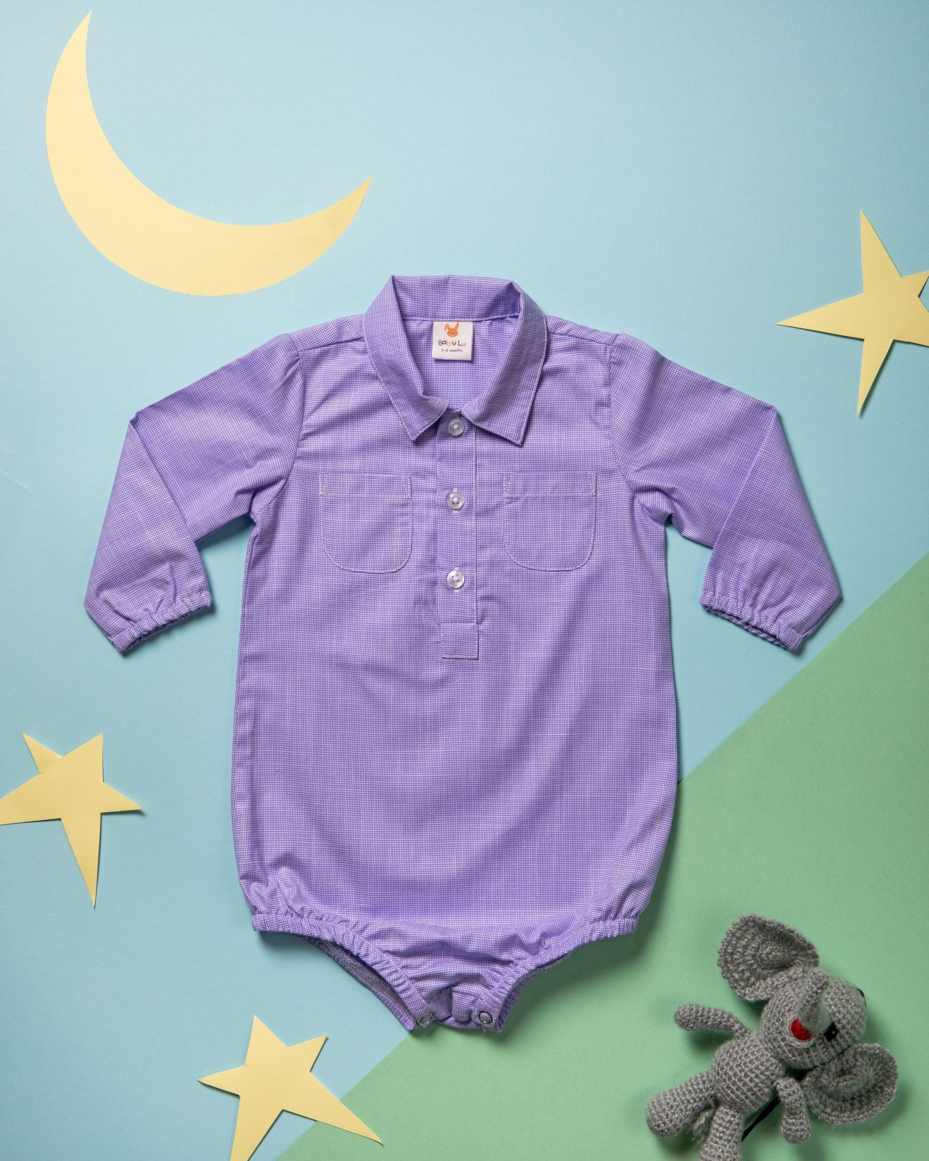 Açai Cotton Onesie Purple Shirt for Baby Boys