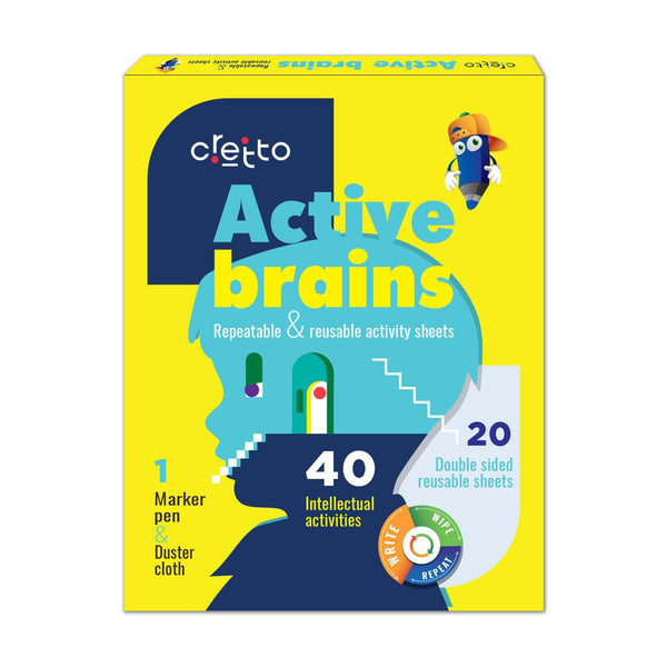 Active Brains(6-99 Years) | Erasable and Reusable Activity Mats - Totdot