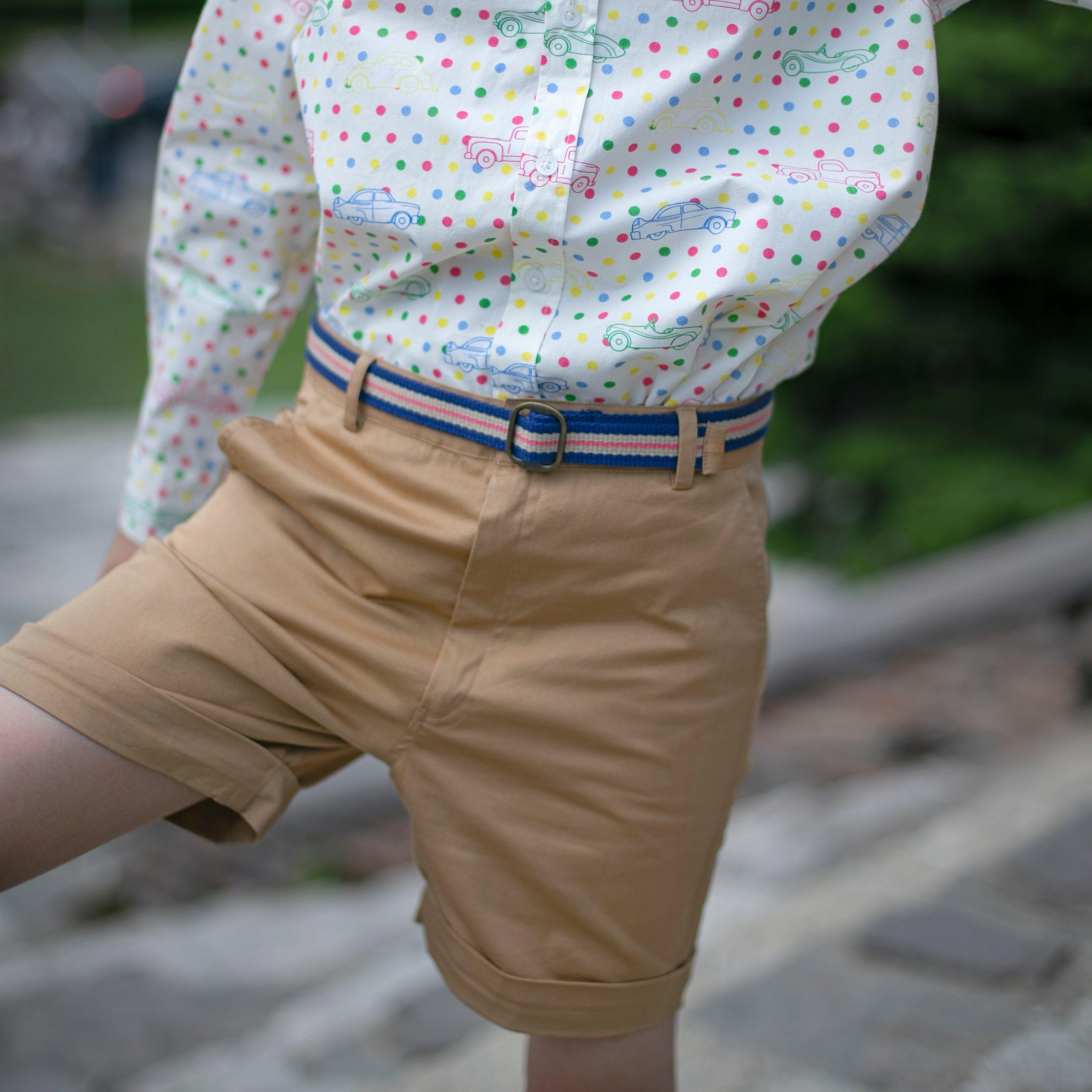 Autumn Breeze- Brown Beige Cotton Shorts for Boys - Totdot