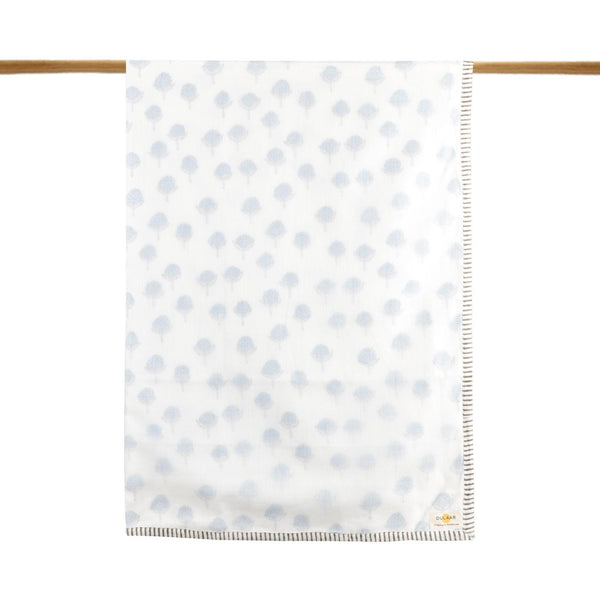 Cotton Cheer Blue Mulmul Muslin Dohar | Hand-Block Printed - Totdot