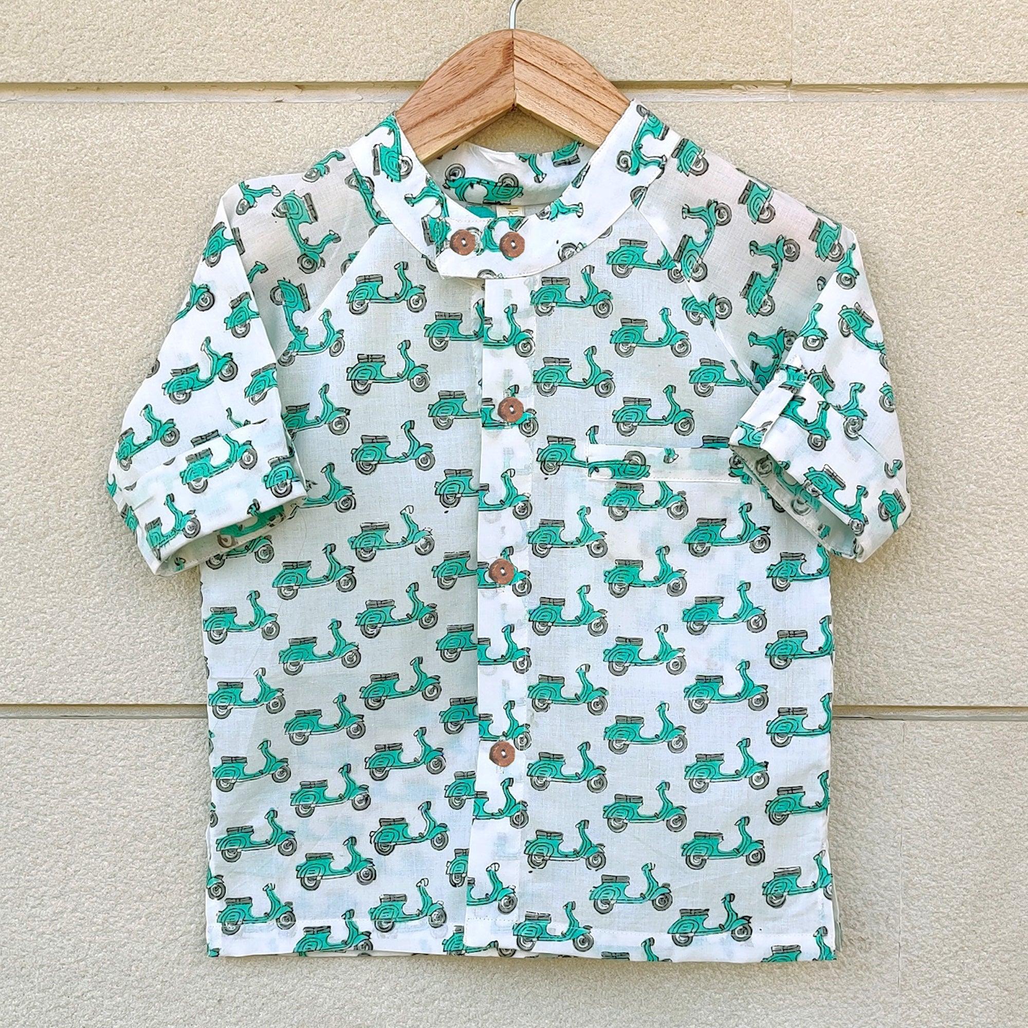 Ikeda Designs Scooter Print Raglan sleeves Shirt - Multicolor - Totdot
