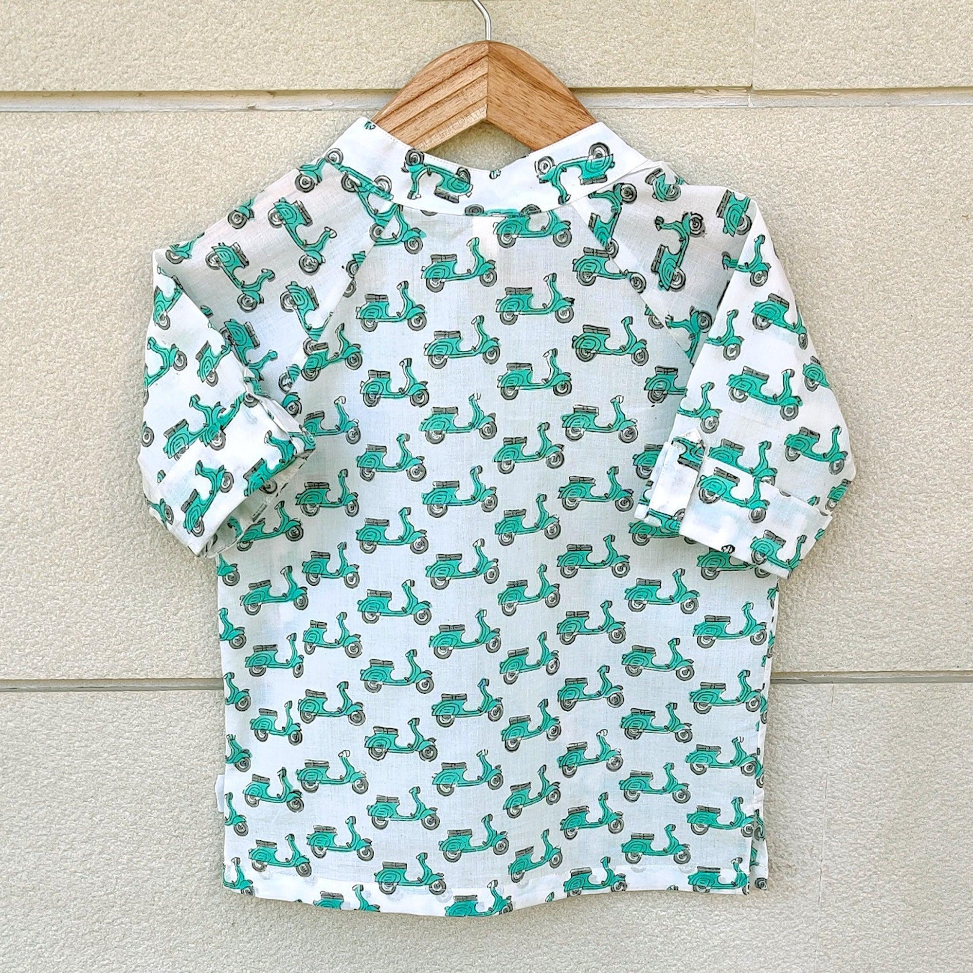 Ikeda Designs Scooter Print Raglan sleeves Shirt - Multicolor - Totdot