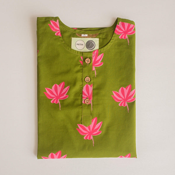 Lotus Bloom Girls Ethenic Wear-Green - Totdot