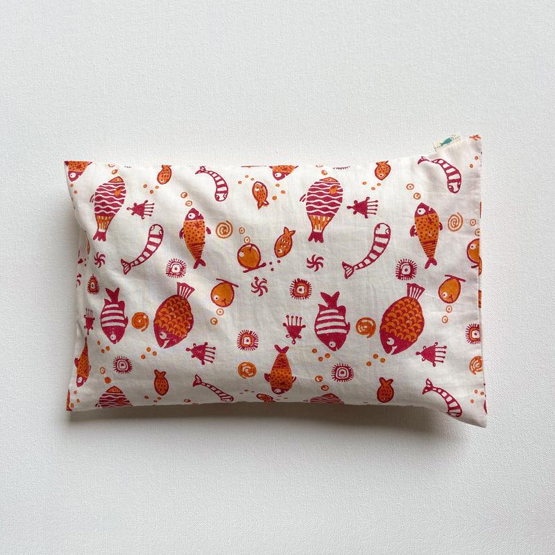 Organic Fish Print Kapok Pillow + Maracas - Totdot