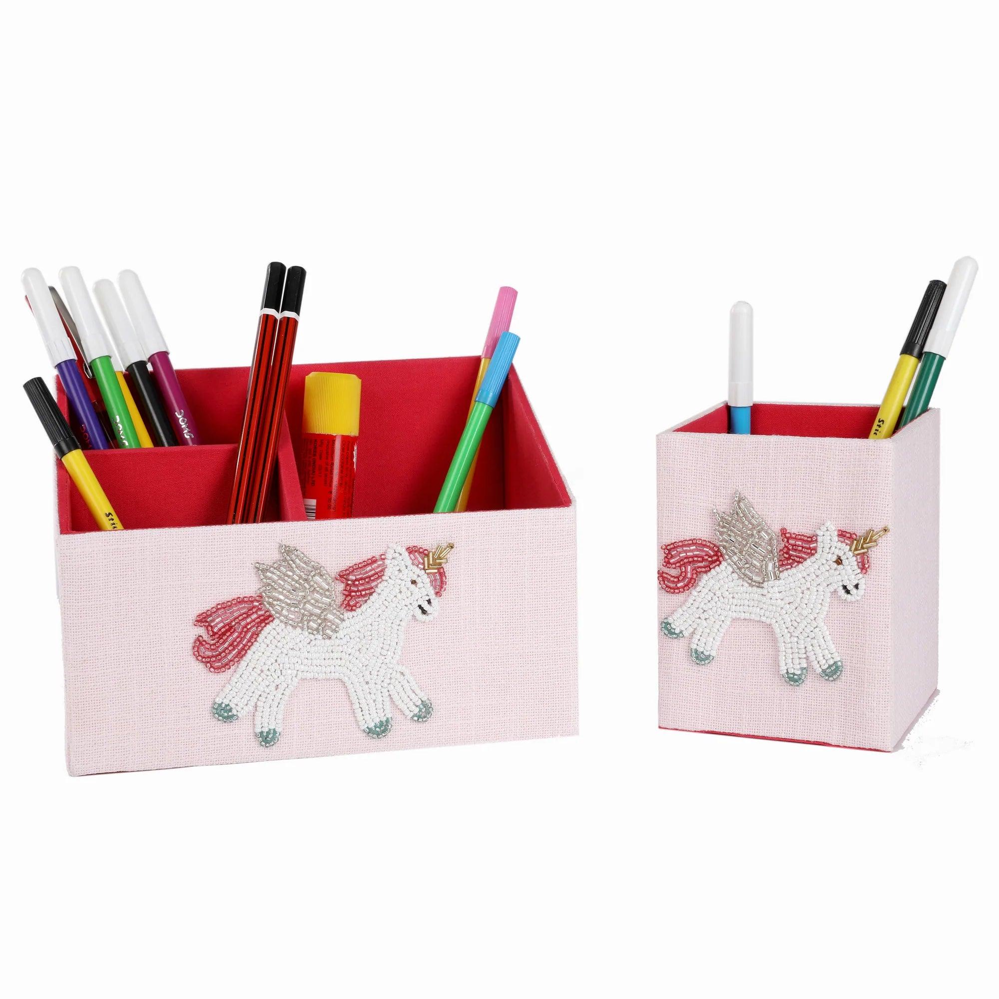 Unicorn Set of 2 Stationary / Pen Holder - Totdot